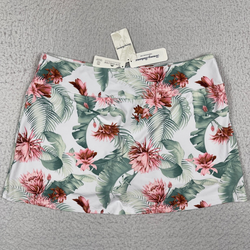 Tommy Bahama Breezy Skort Womens Large White Botanical Floral Tropic Swim Active